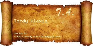 Tordy Alexia névjegykártya